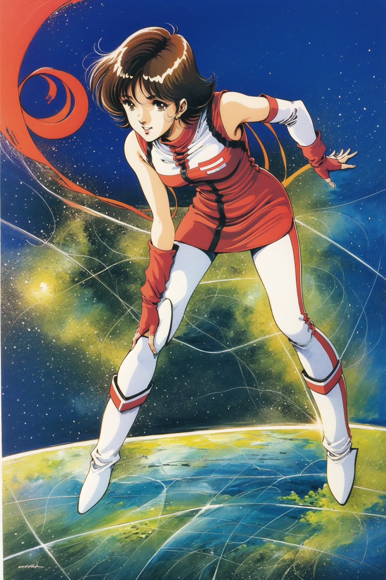 05146-609152206-1girl, retro artstyle, 1980s (style), brown hair, solo, boots, gloves, short hair, science fiction, fingerless gloves, tradition.png